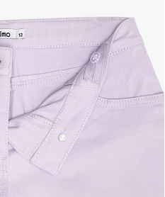 short fille en coton extensible avec revers cousus violetB705501_2