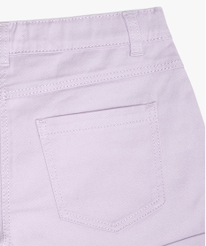 short fille en coton extensible avec revers cousus violetB705501_3