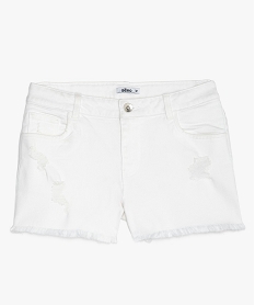 GEMO Short en jean avec marques d’usure Blanc