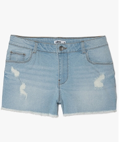 short en jean avec marques d’usure bleuB706701_1
