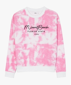 sweat fille molletonne avec large motif rose sweatsB707601_1