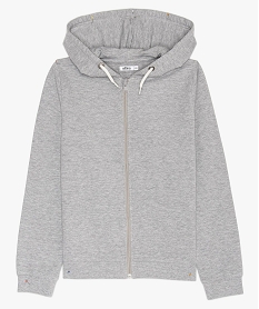 GEMO Sweat fille zippé en maille fine molletonnée Gris