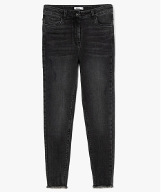 GEMO Jean fille coupe ultra skinny aspect usé Noir