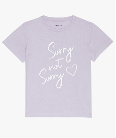 GEMO Tee-shirt fille avec message imprimé Violet