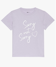 GEMO Tee-shirt fille avec message imprimé Violet