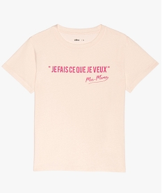 tee-shirt fille avec message imprime roseB713201_1