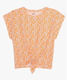 tee-shirt fille imprime avec nœud dans le bas orangeB714201_2