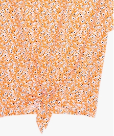 tee-shirt fille imprime avec nœud dans le bas orangeB714201_3