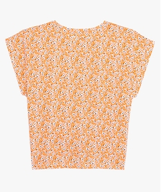tee-shirt fille imprime avec nœud dans le bas orangeB714201_4