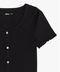 tee-shirt fille coupe courte avec finitions volantees noir tee-shirtsB714801_2