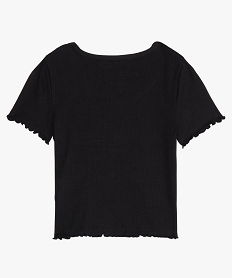 tee-shirt fille coupe courte avec finitions volantees noir tee-shirtsB714801_3