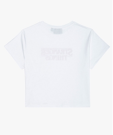 tee-shirt fille coupe courte avec inscription – stranger things blancB715001_3