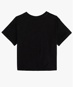 tee-shirt fille crop top imprime - la casa de papel noirB715401_3