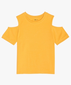 tee-shirt fille manches courtes et epaules denudees orangeB715701_1