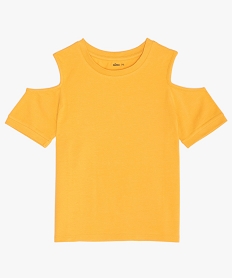 GEMO Tee-shirt fille manches courtes et épaules dénudées Orange