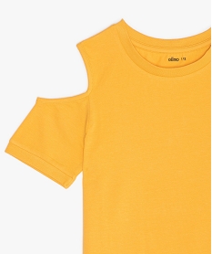 tee-shirt fille manches courtes et epaules denudees orange tee-shirtsB715701_2