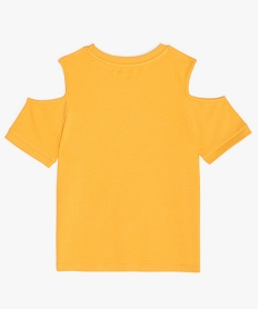 tee-shirt fille manches courtes et epaules denudees orange tee-shirtsB715701_3