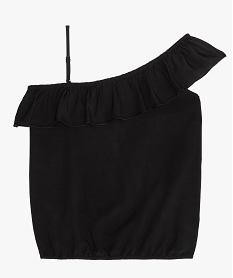 GEMO Tee-shirt fille avec décolleté asymétrique Noir