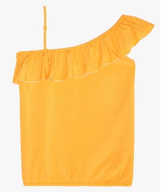 GEMO Tee-shirt fille avec décolleté asymétrique orange vif