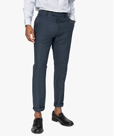 pantalon de costume homme ajuste en lin majoritaire bleuB724401_1