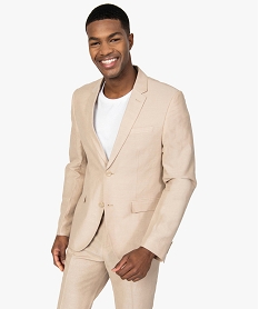 GEMO Veste de costume homme en lin majoritaire Beige