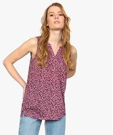 GEMO Débardeur femme à motifs et col V jaune chine