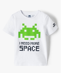 GEMO Tee-shirt garçon avec large motif – Space Invaders Blanc