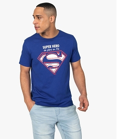 GEMO Tee-shirt homme avec motif et inscription - Superman bleu standard