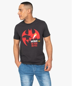 GEMO Tee-shirt homme à motif sur lavant - Batman Gris