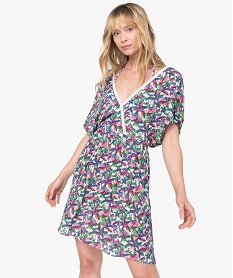 robe de plage femme a motifs fleuris imprime vetements de plageB727301_1