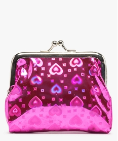 GEMO Porte-monnaie fille motif cour matière irisée Rose