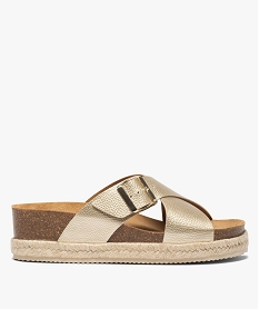 GEMO Mules femme larges brides croisées et semelle plateforme Multicolore