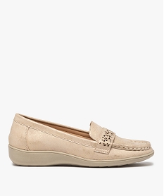 GEMO Mocassins confort femme à semelle souple et bride ajourée beige standard