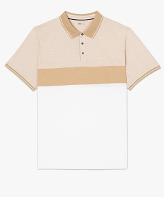 polo homme tricolore a manches courtes beige polosB733801_4