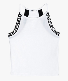 GEMO Débardeur fille sportswear à emmanchures américaines Blanc