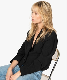 GEMO Veste femme coupe courte fermeture un bouton Noir