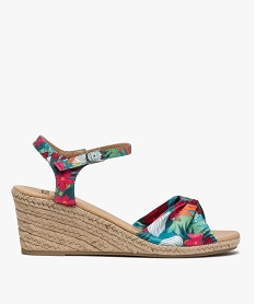 GEMO Sandales femme à talon compensé en corde Multicolore