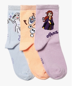 GEMO Chaussettes fille avec motifs et paillettes – La Reine des Neiges II Bleu