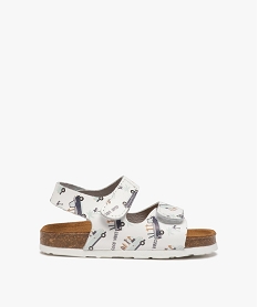 GEMO Sandales bébé garçon en cuir imprimé fermeture scratch coloris assortis