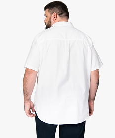 chemise homme en lin a manches courtes blanc chemise manches courtesB744101_3