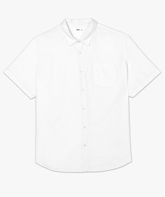 chemise homme en lin a manches courtes blanc chemise manches courtesB744101_4