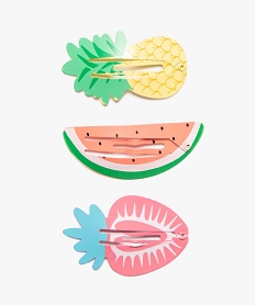 GEMO Pince à cheveux fille clic clac forme fruits (lot de 3) Multicolore