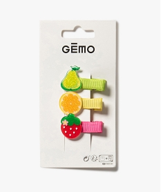 GEMO Pinces à cheveux fruits (lot de 3) Multicolore