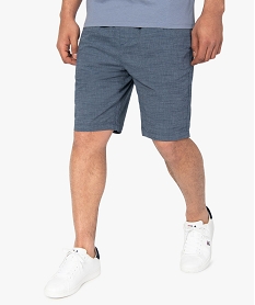 GEMO Bermuda homme avec taille élastiquée ajustable Bleu