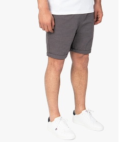 GEMO Bermuda homme avec taille élastiquée ajustable Gris