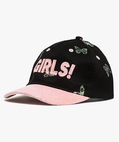 GEMO Casquette fille avec motifs papillons et inscription brodée Noir