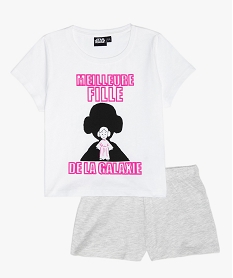 GEMO Pyjashort fille imprimé - Star Wars Blanc