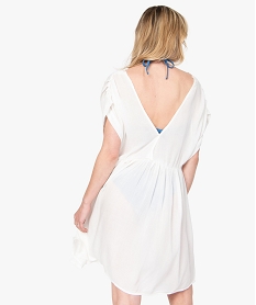 robe de plage femme avec large col en dentelle blanc vetements de plageB747501_3
