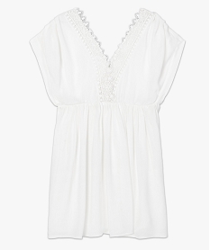 robe de plage femme avec large col en dentelle blanc vetements de plageB747501_4