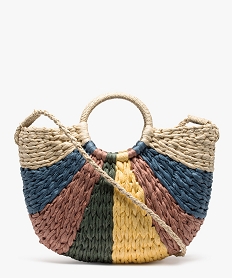 sac de plage femme tricolore avec anses rondes multicolore cabas - grand volumeB748101_1